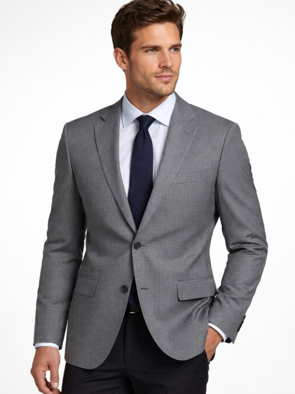 NWT Mens Psycho Bunny Sport Coat Blazer 44L Gray 100% Wool  2-Button Stretch